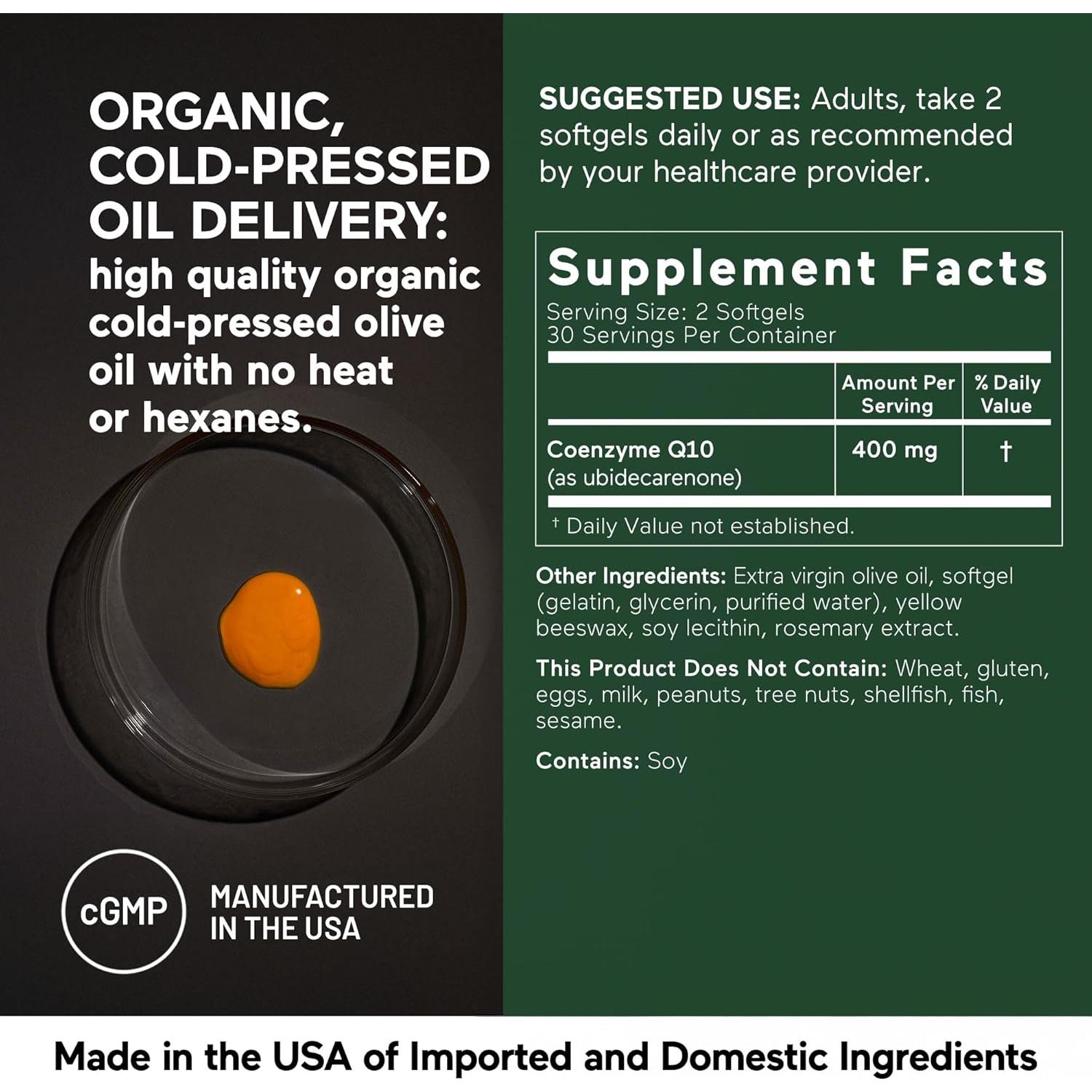 Suplemento CoQ10 400 mg Smarter Nutrition - 60 Cápsulas Blandas