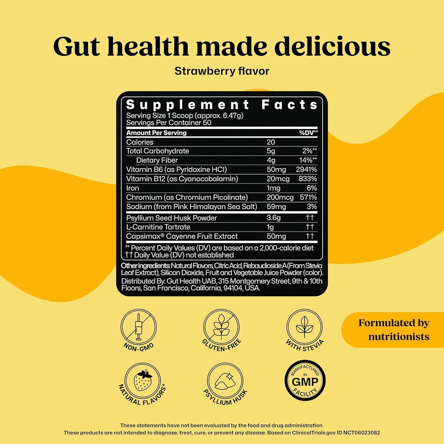 Suplemento en Polvo ColonBroom Fresa 323g - Psyllium Husk