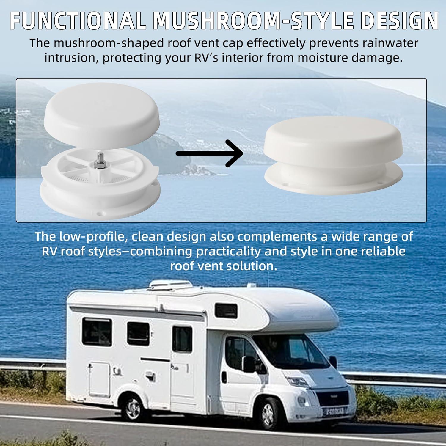 Tapa de Ventilación de Techo Estilo Hongo Aussio - Blanca