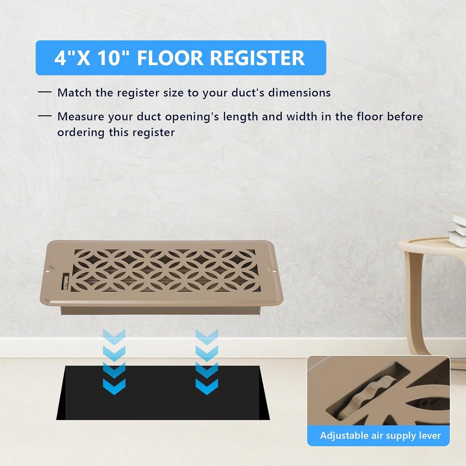 Cubiertas de Ventilación de Piso 2 Paquete MMFSF 25x10 cm Metal Marrón