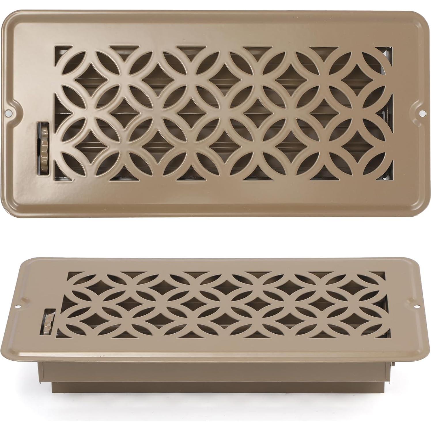 Cubiertas de Ventilación de Piso 2 Paquete MMFSF 25x10 cm Metal Marrón