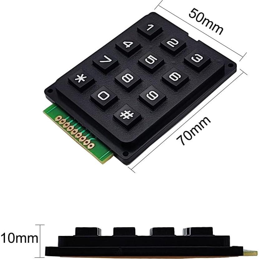 Teclado Matriz 3x4 SazkJere 12 Teclas para Microcontrolador