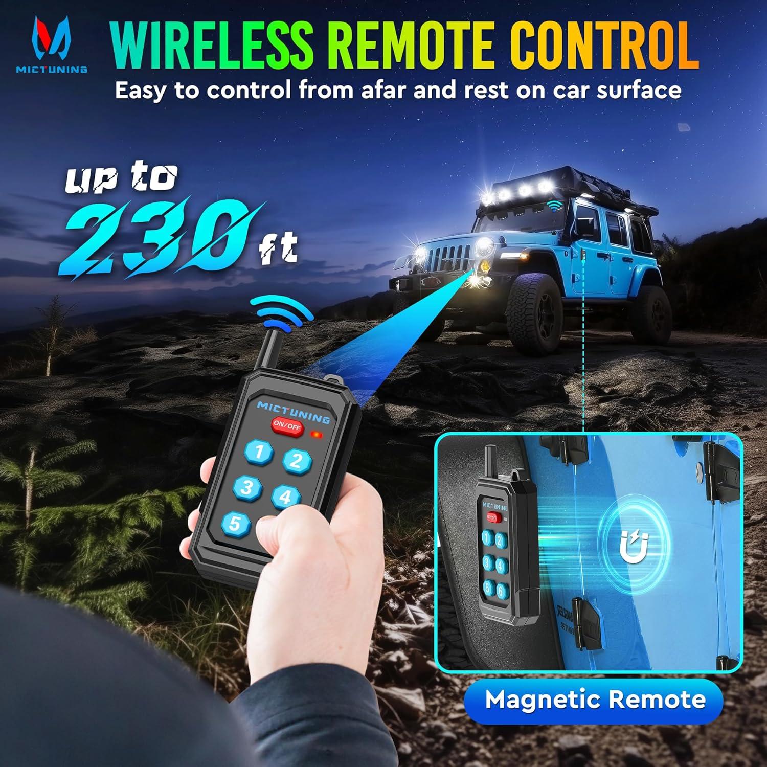Interruptor Multifuncional MICTUNING RGB 6 Panel Control Remoto 70m