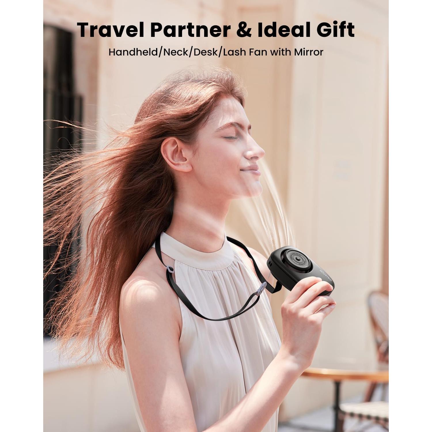 Ventilador de Cuello Gaiatop Recargable con Espejo 3 Velocidades