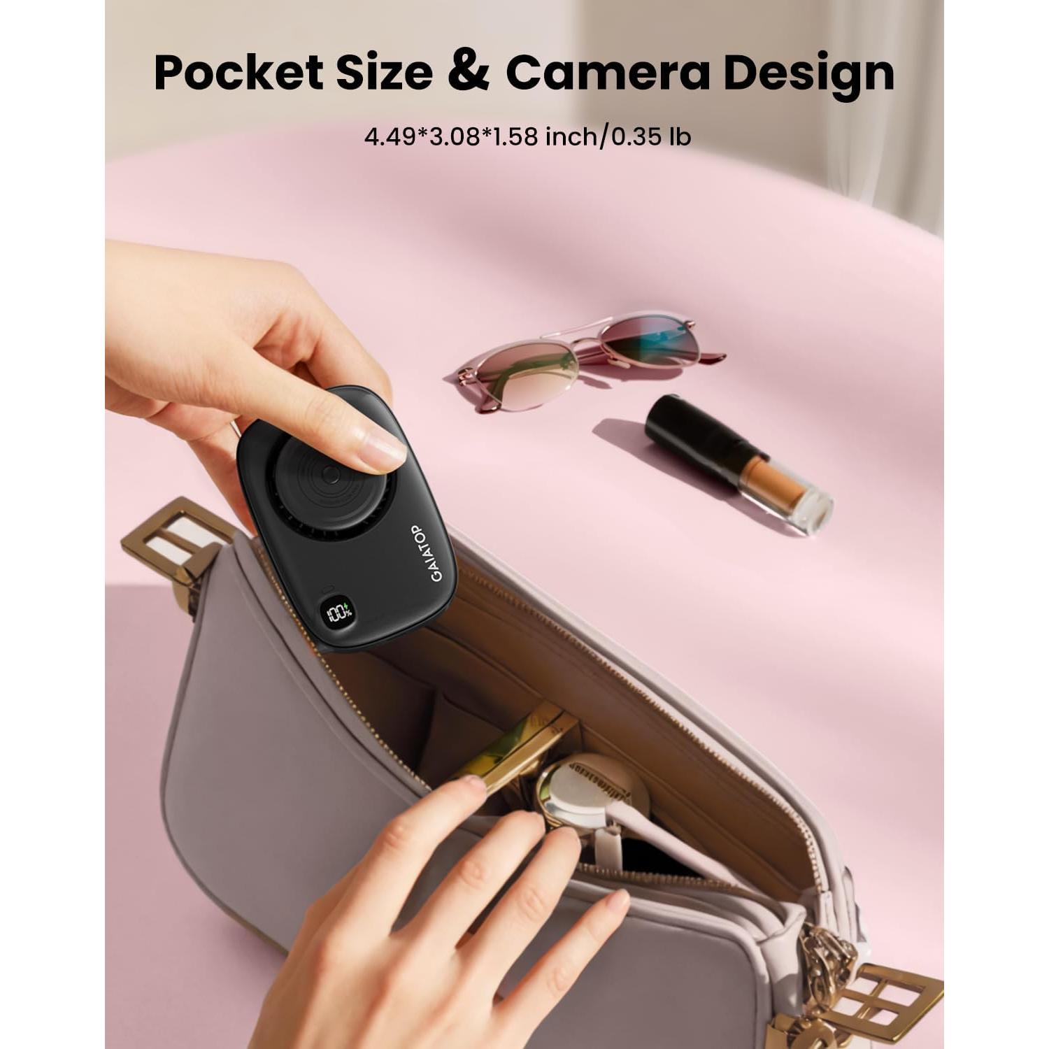 Ventilador de Cuello Gaiatop Recargable con Espejo 3 Velocidades