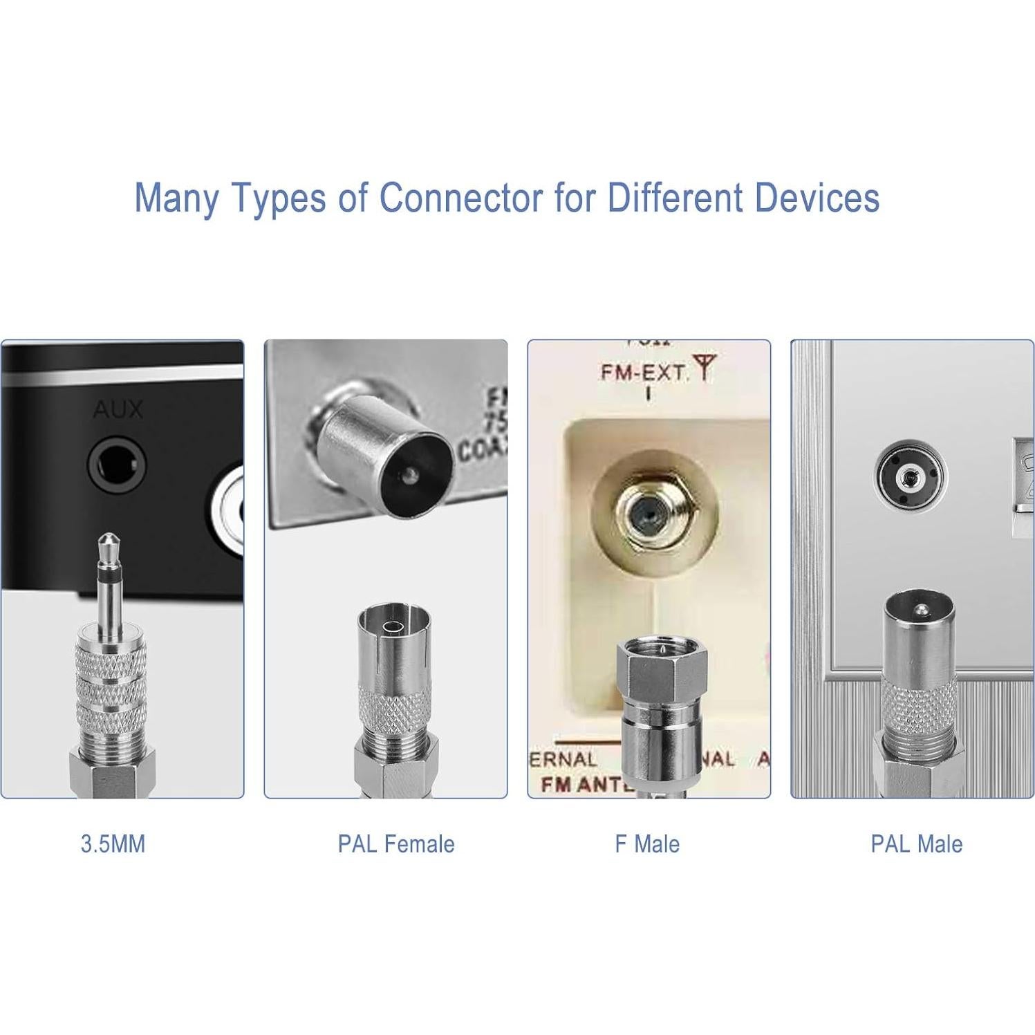 Antena Telescópica ENUODA 75 Ohm 17cm a 75.8cm Tipo F