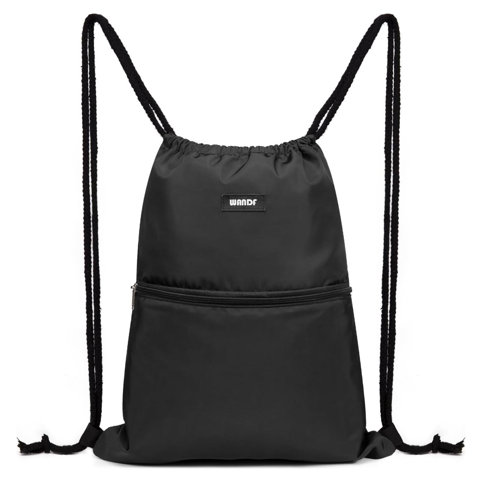 Mochila de Cuerda WANDF Resistente al Agua 10L Negra