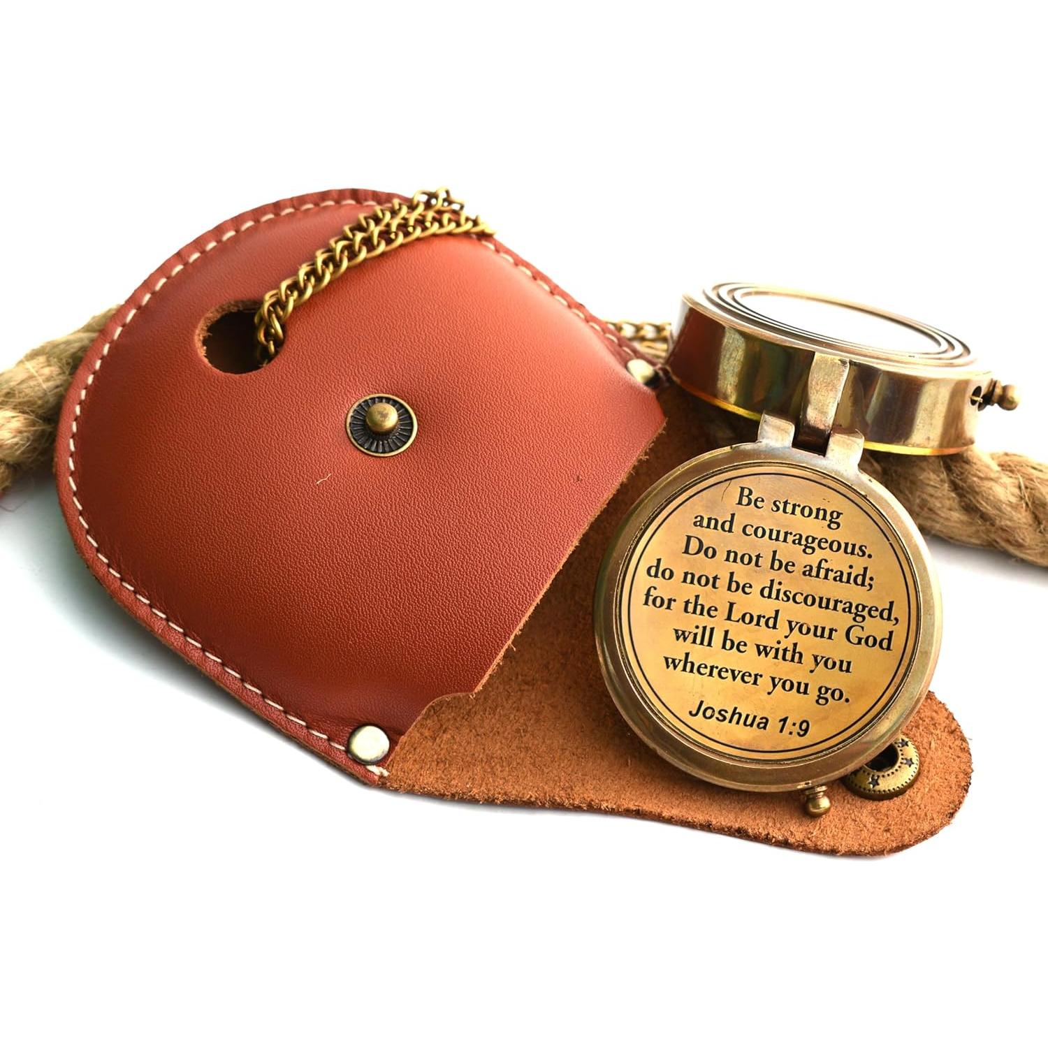 Brújula de Latón SARA NAUTICAL con Caja de Madera 6.35cm