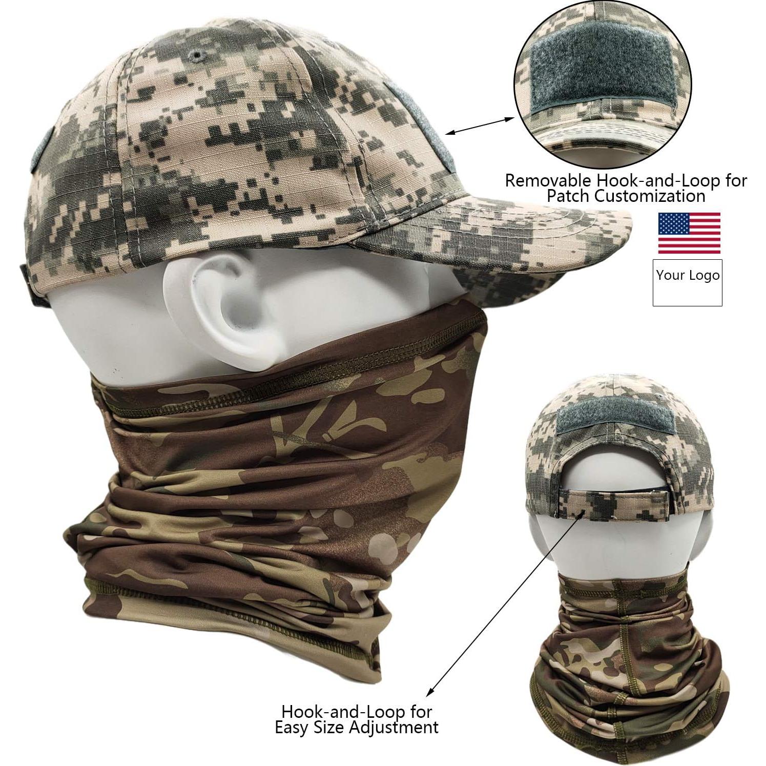 Conjunto Gorra Camo y Gaiter de Cuello UV Táctico Unisex