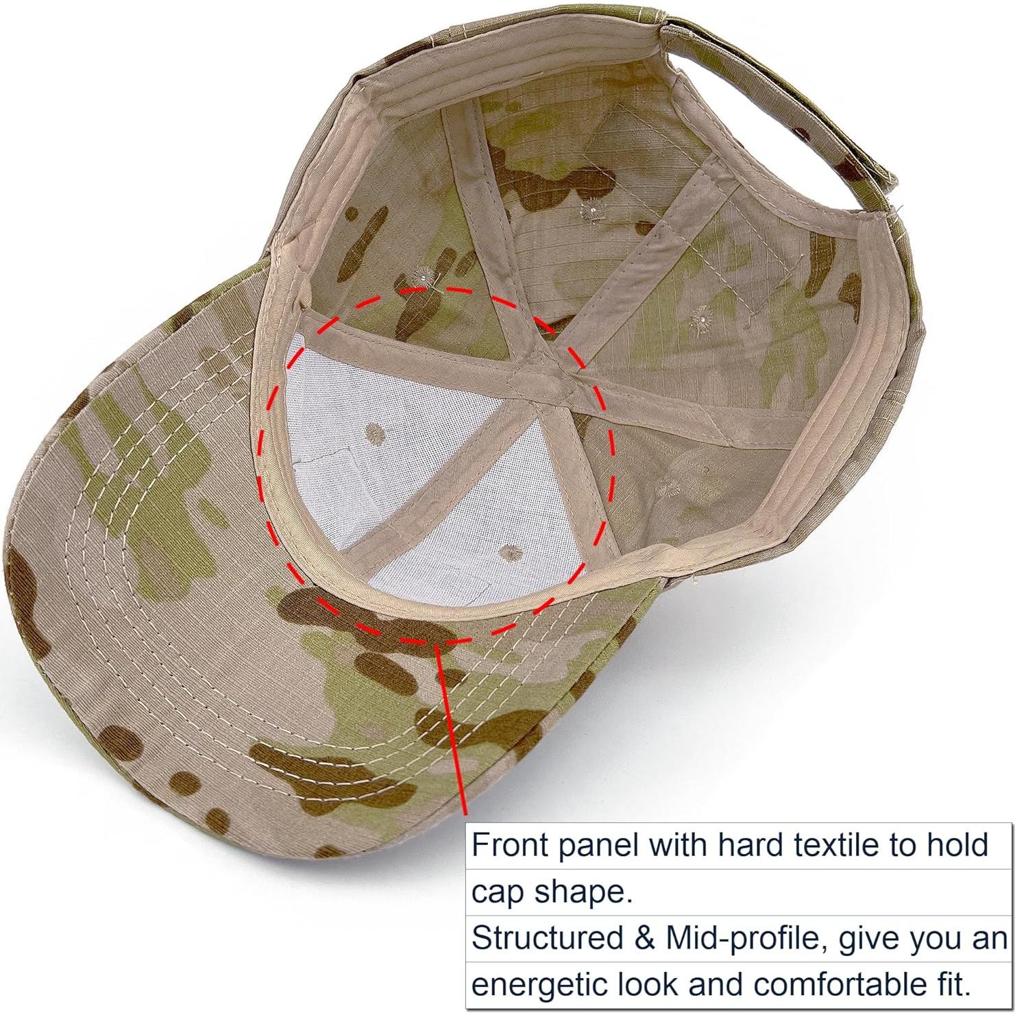 Gorra táctica camuflada con parches de calavera americana