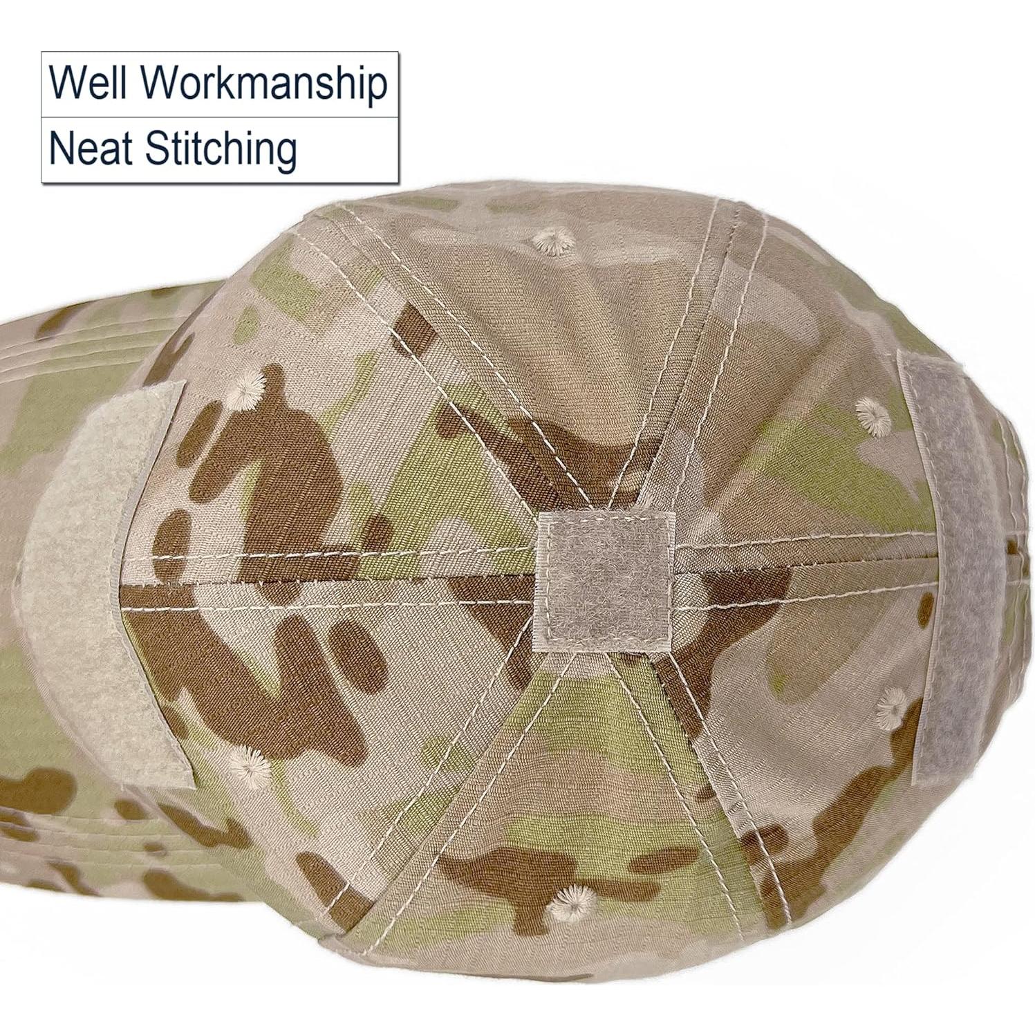 Gorra táctica camuflada con parches de calavera americana