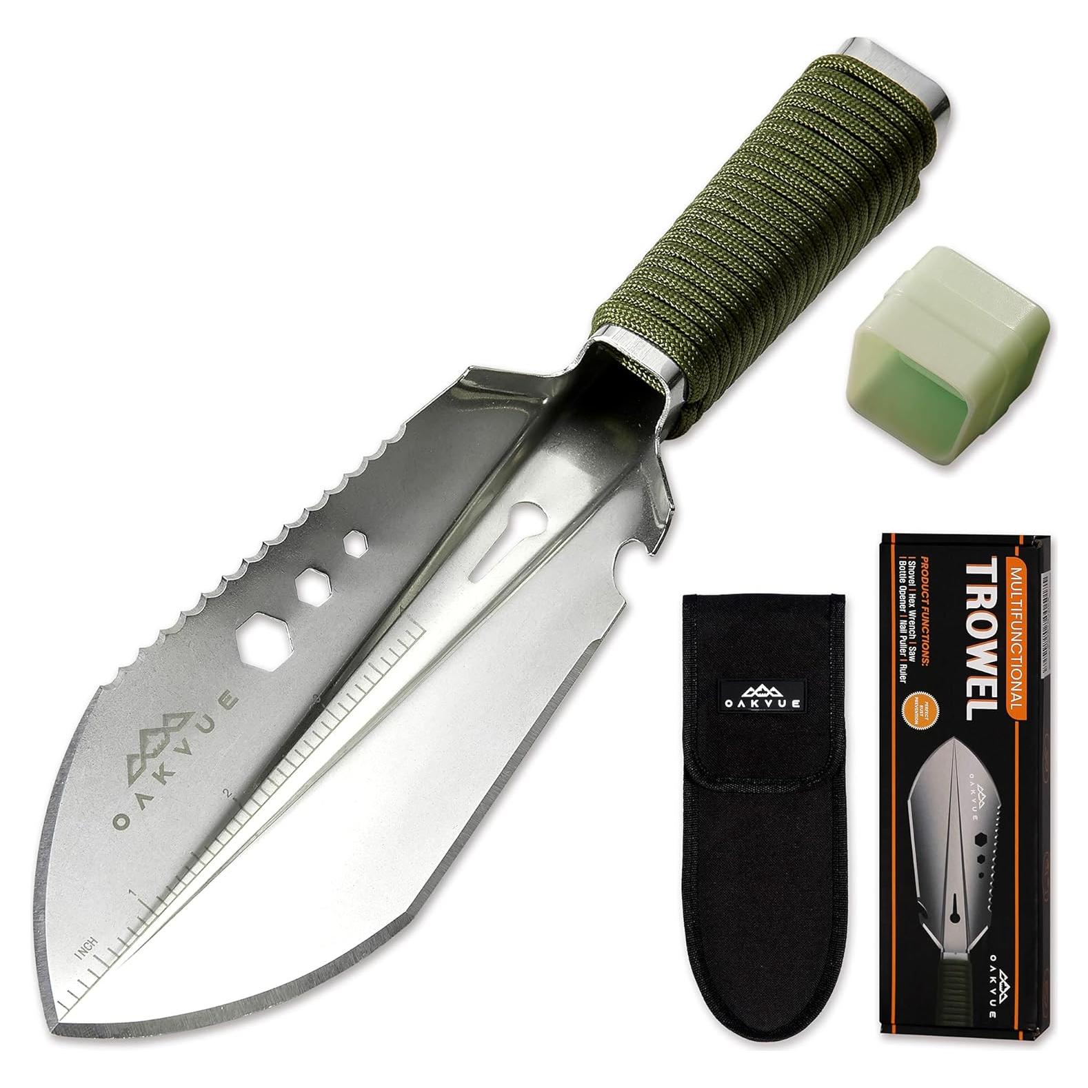 Pala de Camping OAKVUE Compacta de Acero Inoxidable 26.4 cm