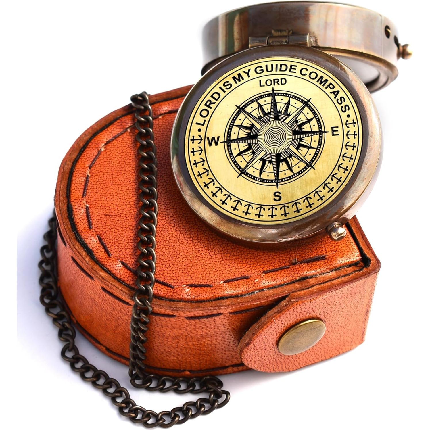 Brújula de Latón Sólido Sara Nautical 5.08 cm - Regalo Bautismo