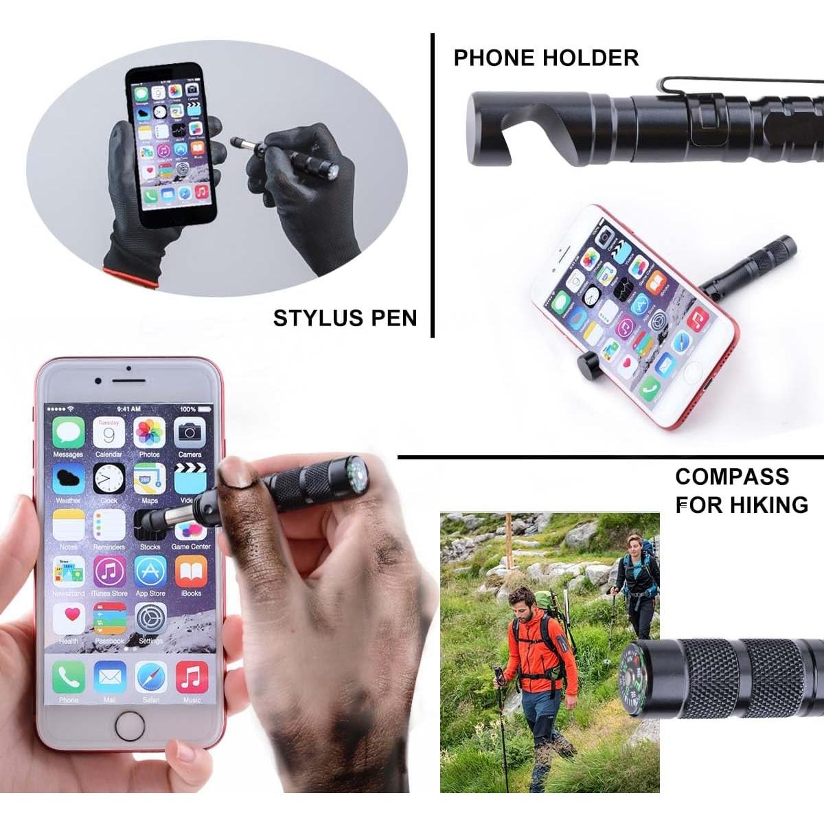 Bolígrafo Táctico 8 en 1 MCCC con Soporte para Teléfono