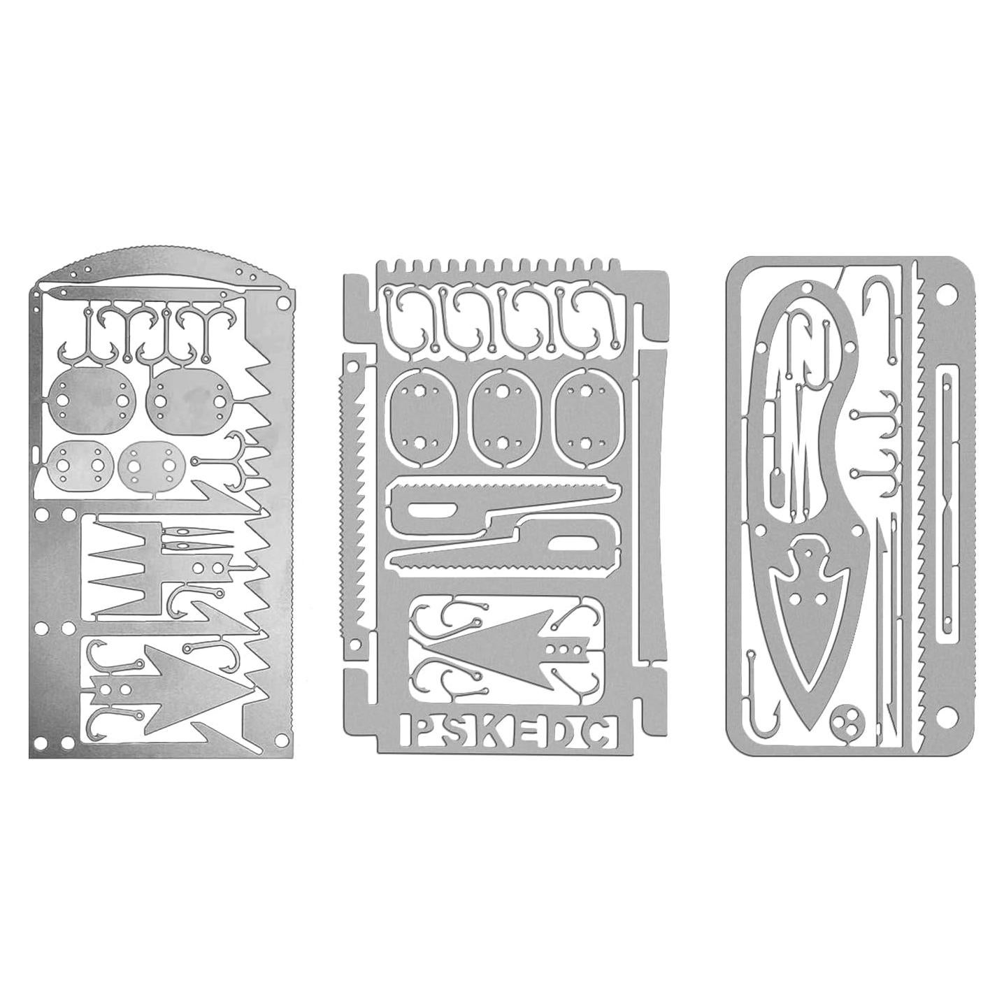 Kit de Tarjetas de Supervivencia SooGree 3 PCS Acero Inoxidable