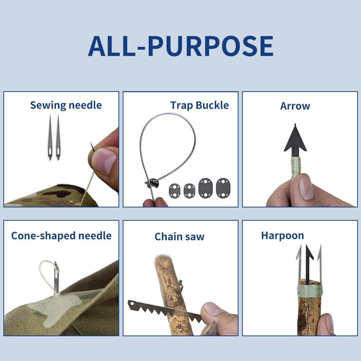 Kit de Tarjetas de Supervivencia SooGree 3 PCS Acero Inoxidable