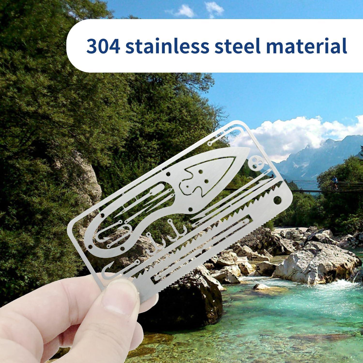 Kit de Tarjetas de Supervivencia SooGree 3 PCS Acero Inoxidable