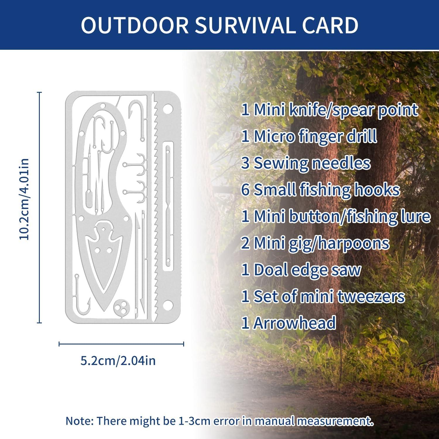 Kit de Tarjetas de Supervivencia SooGree 3 PCS Acero Inoxidable