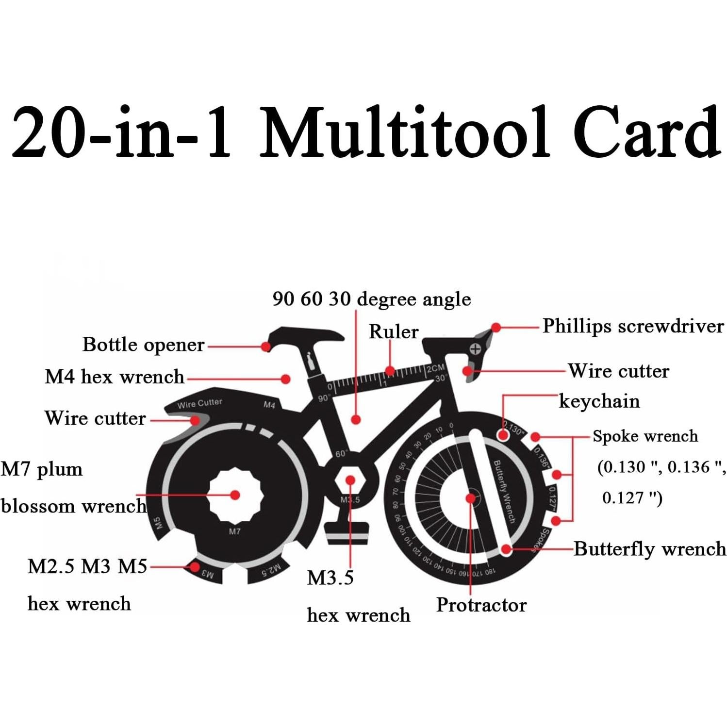 Tarjeta Multiherramienta 20-en-1 Booge Forma Bicicleta