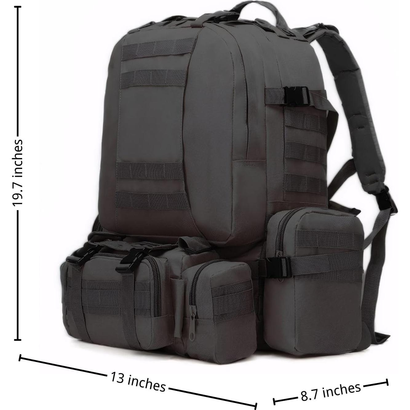 Mochila Táctica Militar Fortune Edge 60L Impermeable Negra