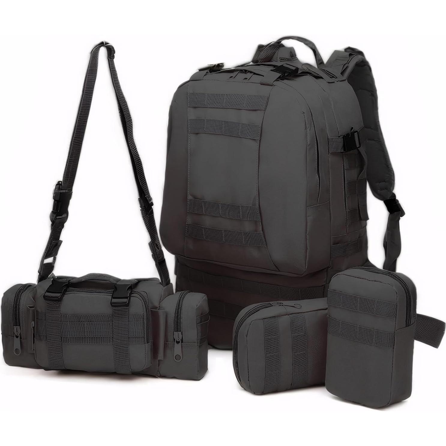 Mochila Táctica Militar Fortune Edge 60L Impermeable Negra