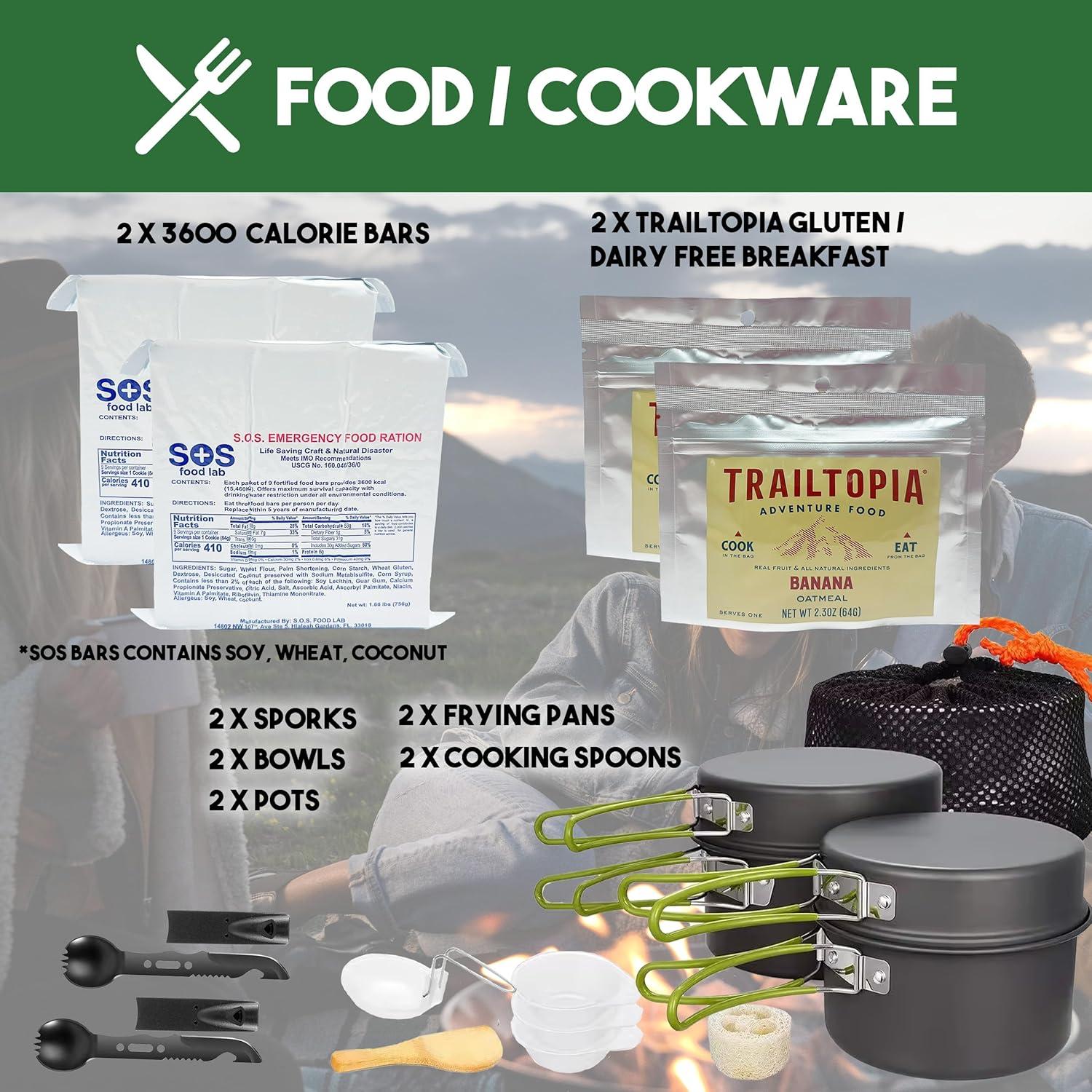 Mochila de Supervivencia 72 Horas Denver para 2 Personas Caqui