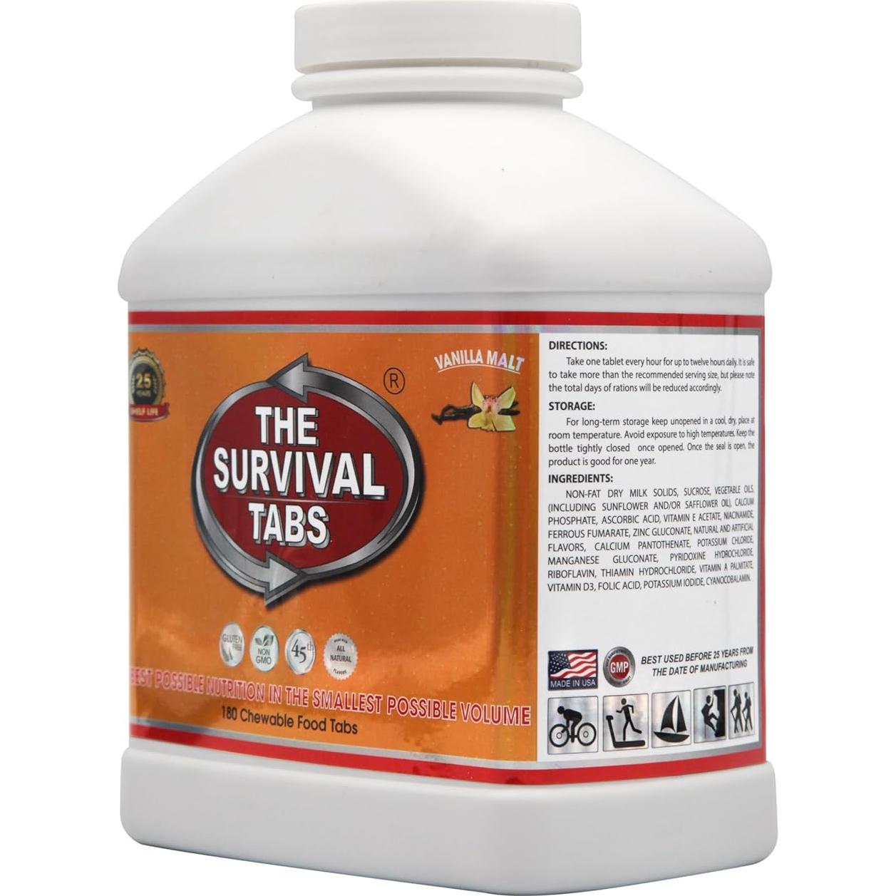 Tabletas de Supervivencia 720 Unidades 60 Días Nutrición Completa