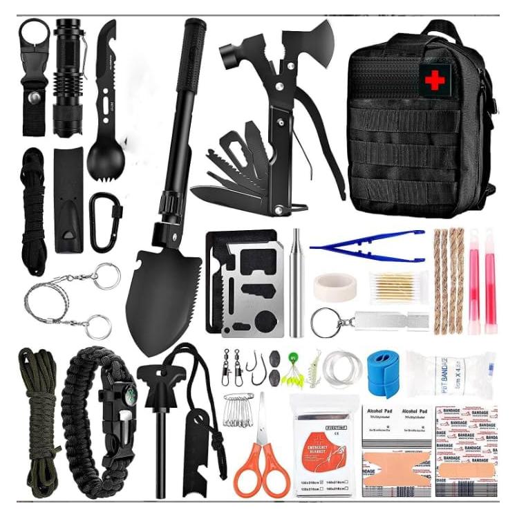 Kit de Supervivencia y Primeros Auxilios JIAOLUOLI 142 Piezas