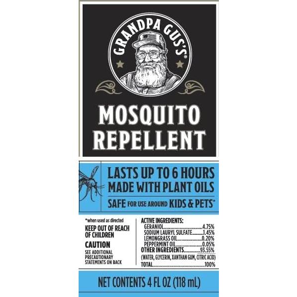 Repelente Natural de Mosquitos Grandpa Gus 118 ml, Sin DEET
