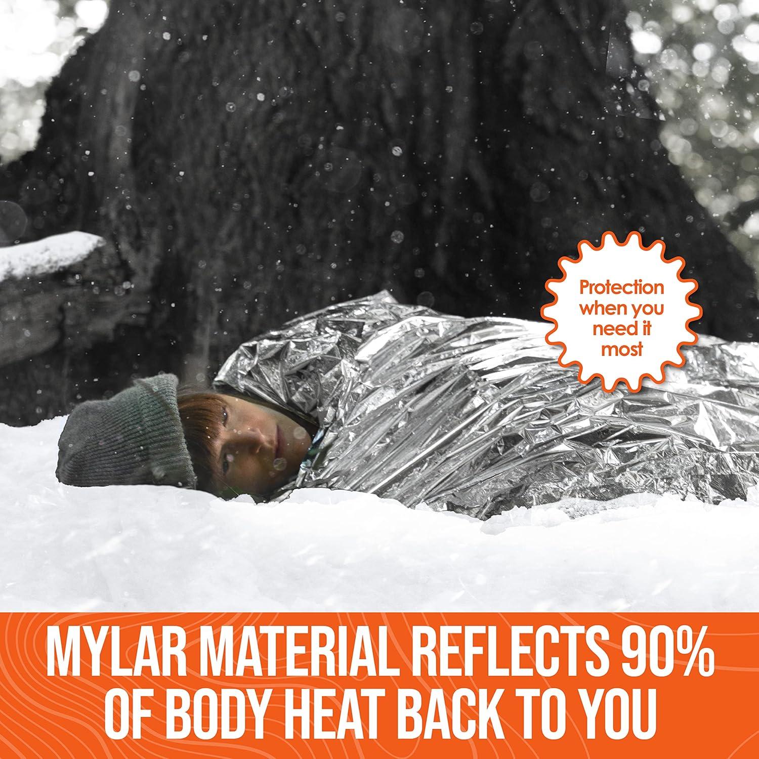 Mantas de Emergencia Go Time Gear - Paquete de 4, Mylar Térmico
