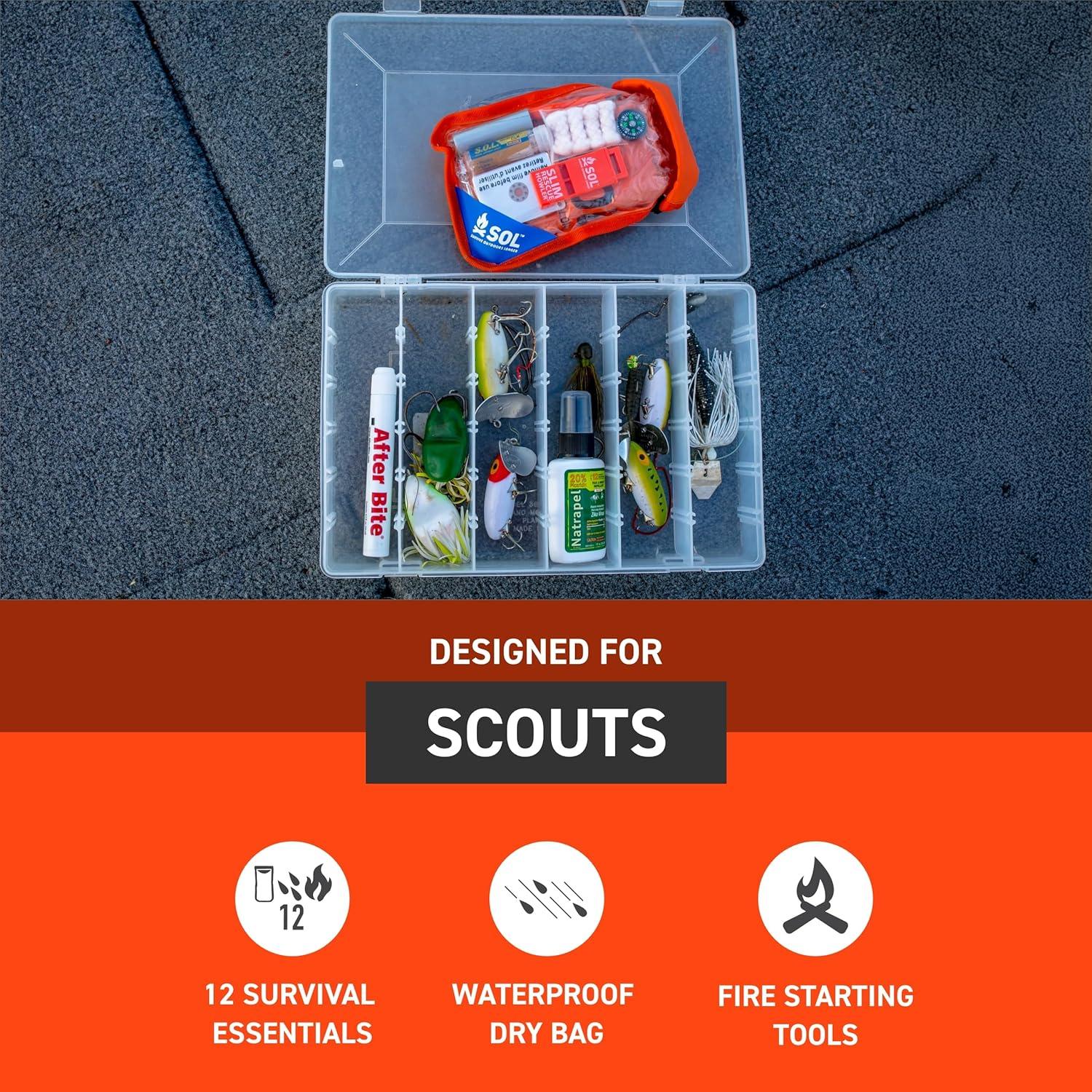 Kit de Supervivencia Scout S.O.L. Naranja Impermeable 13.34x26.04cm