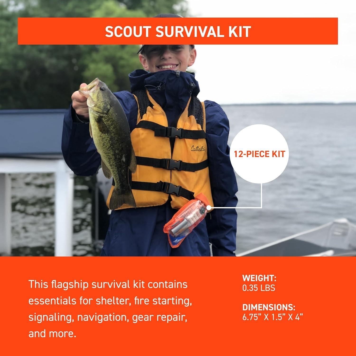 Kit de Supervivencia Scout S.O.L. Naranja Impermeable 13.34x26.04cm