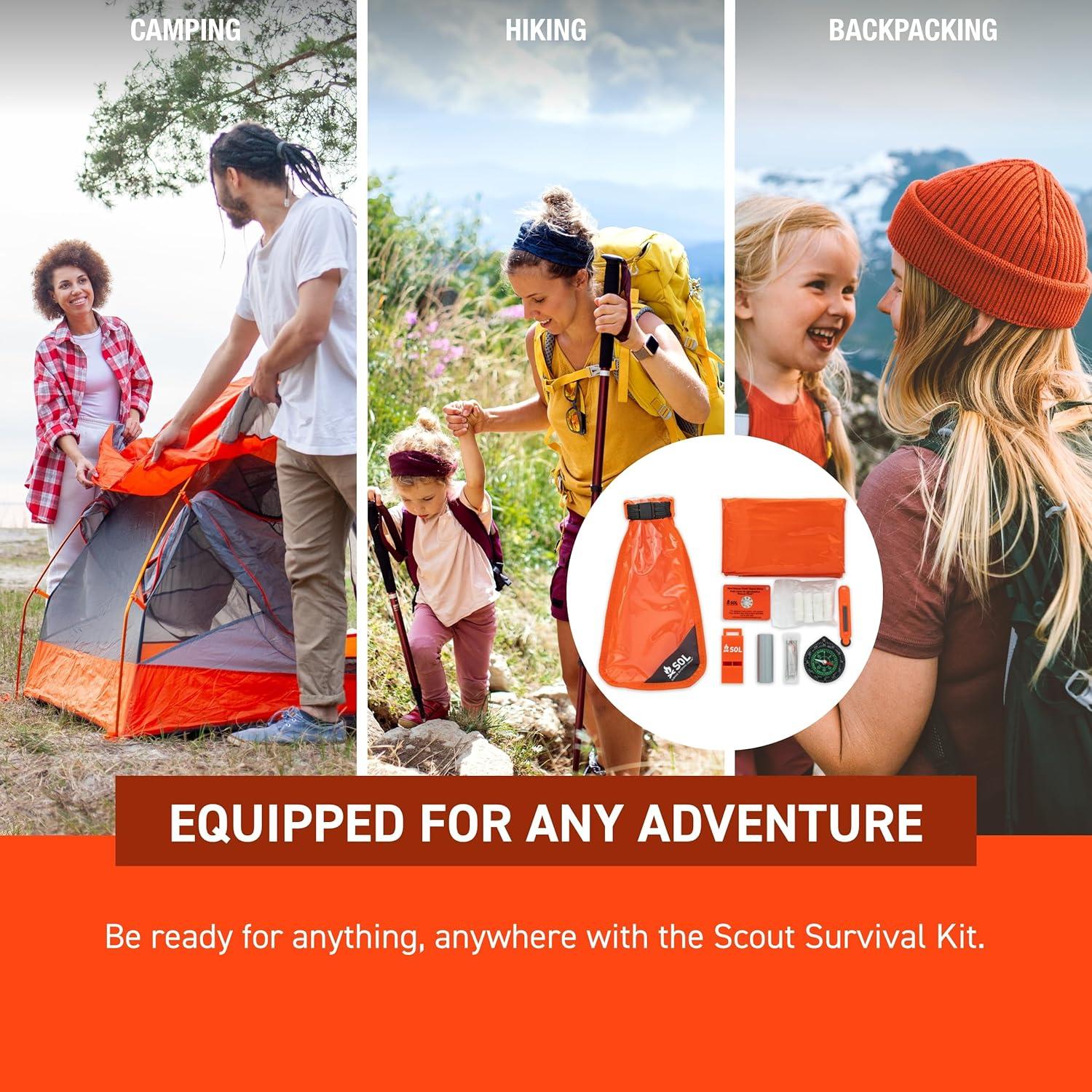 Kit de Supervivencia Scout S.O.L. Naranja Impermeable 13.34x26.04cm