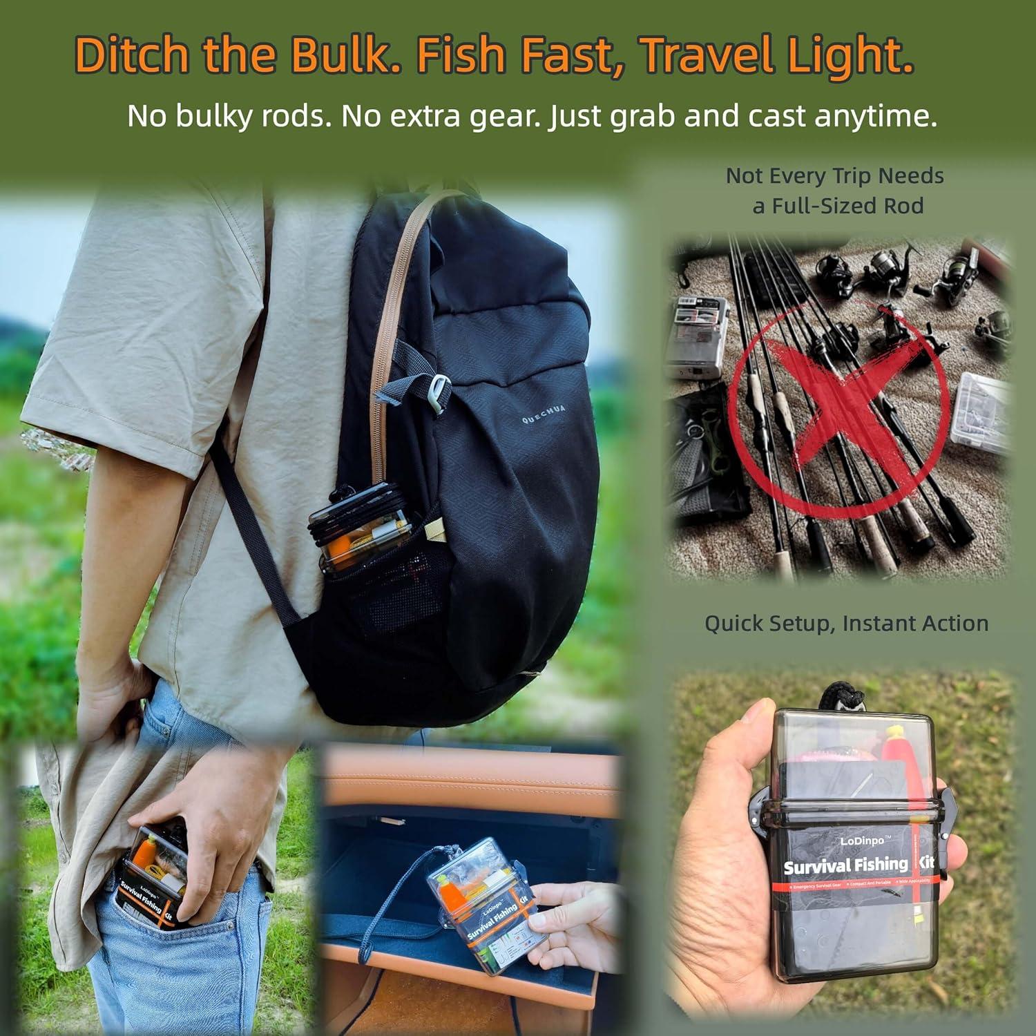 Kit de Pesca de Emergencia Mini LoDinpo - 100 Piezas