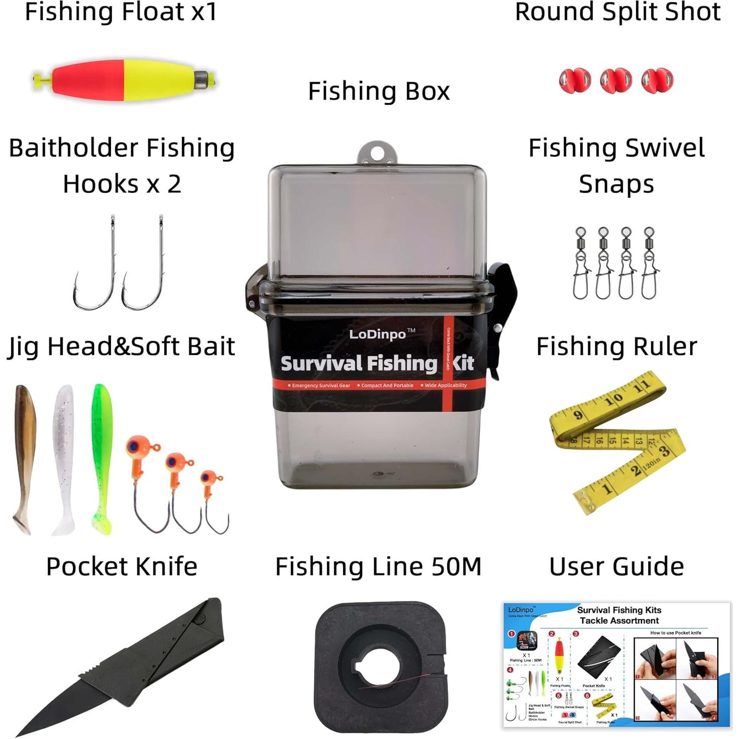 Kit de Pesca de Emergencia Mini LoDinpo - 100 Piezas