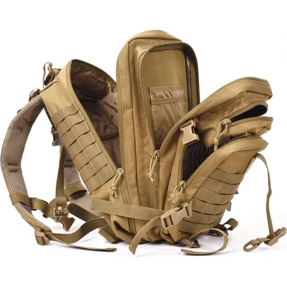 Mochila táctica militar Reebow Gear 34L Molle marrón