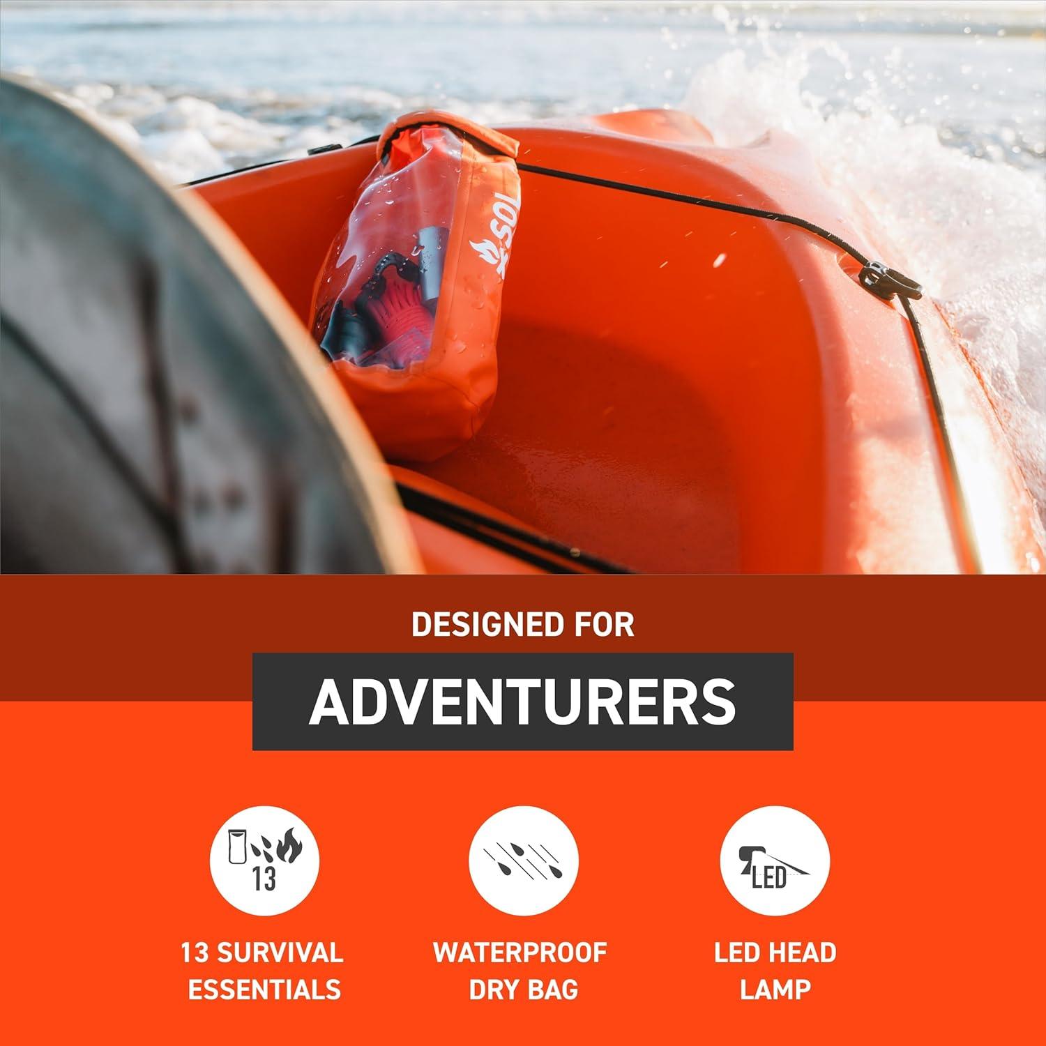 Kit de Supervivencia S.O.L. con Linterna y Bolsa Seco 2L