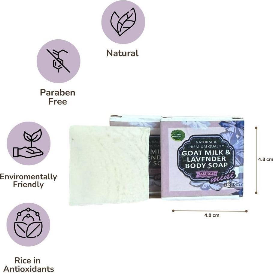 Set de 4 Jabones Naturales Hechos a Mano Hamid - Leche de Cabra y Lavanda