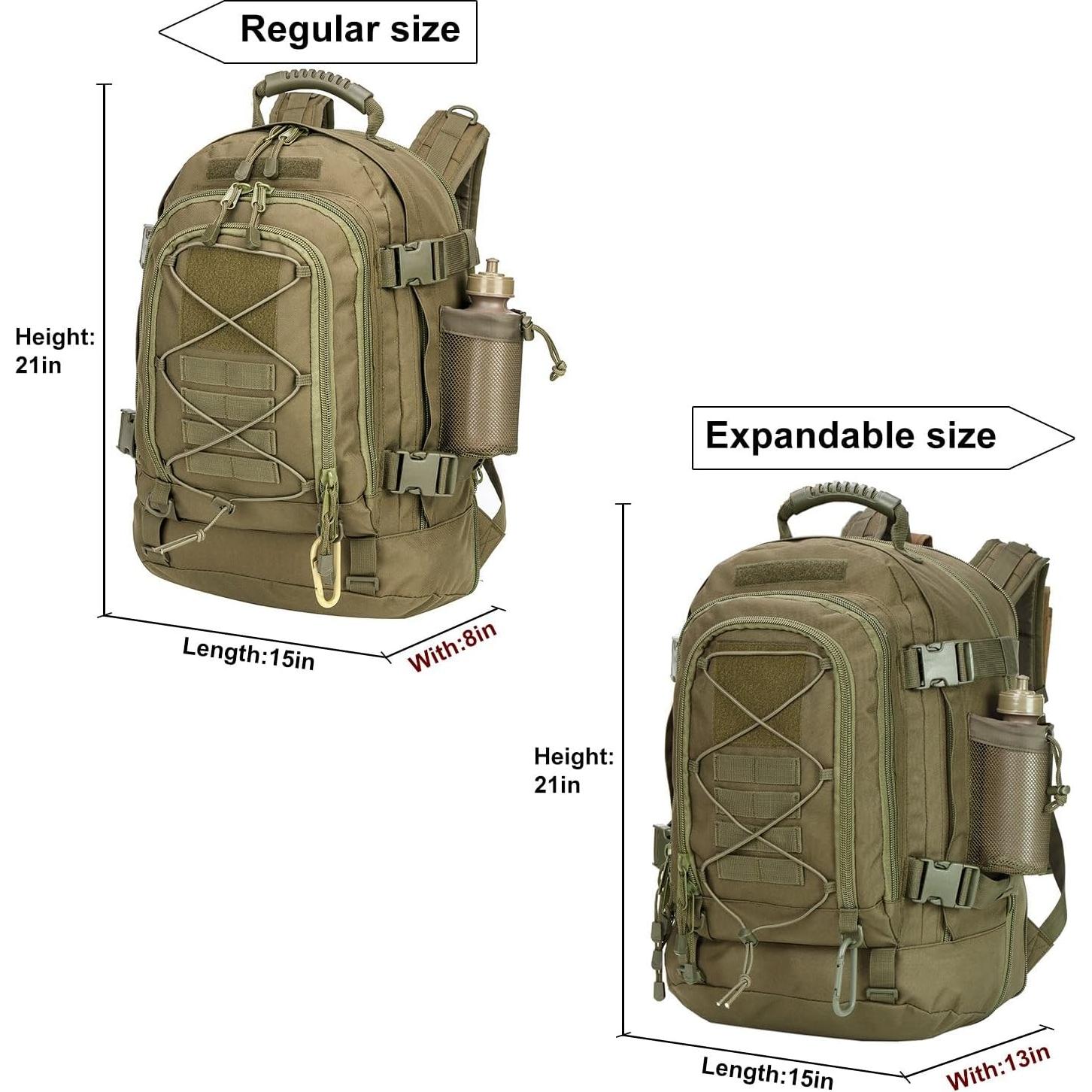 Mochila Táctica Expandible Militar 60L Verde - Lt23045