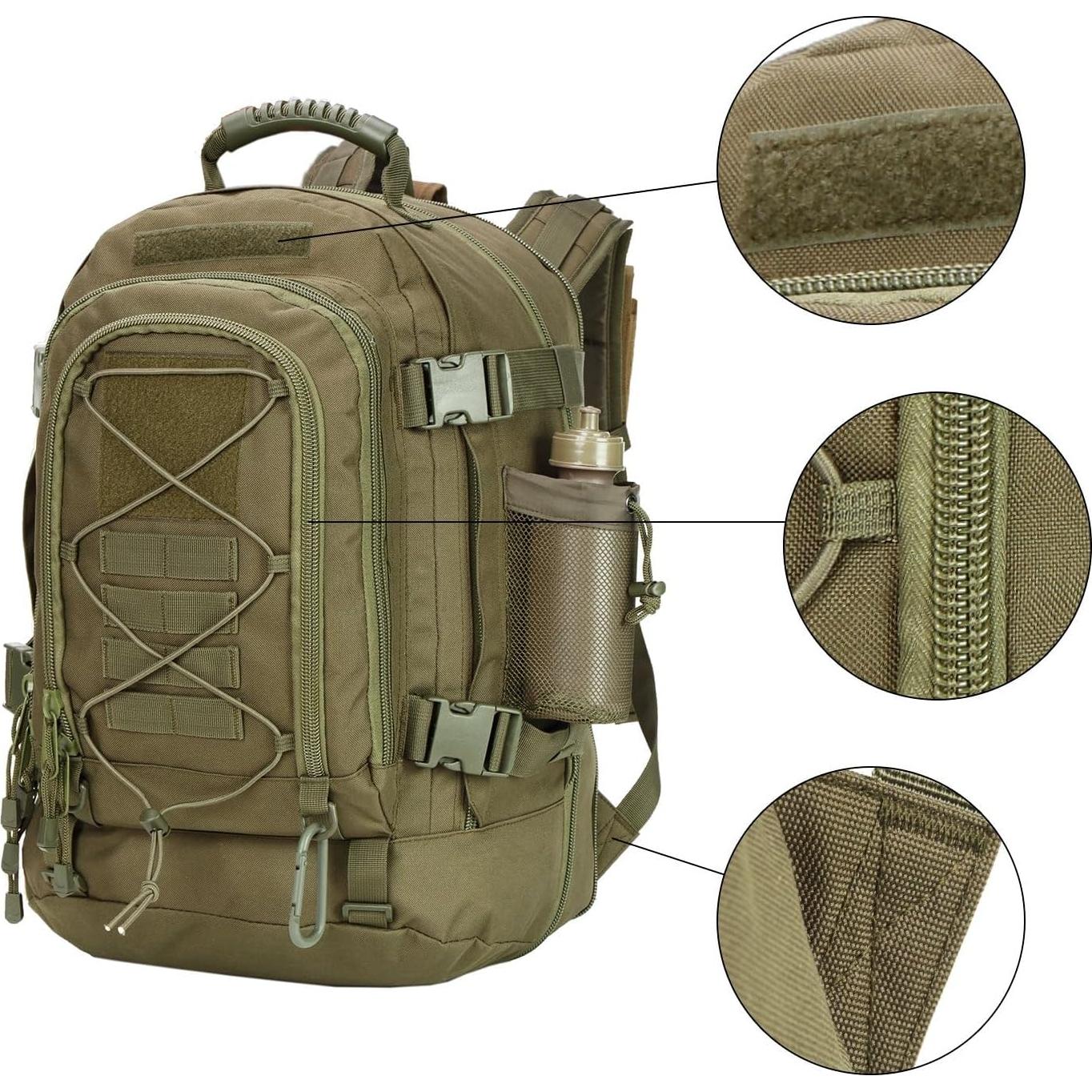 Mochila Táctica Expandible Militar 60L Verde - Lt23045