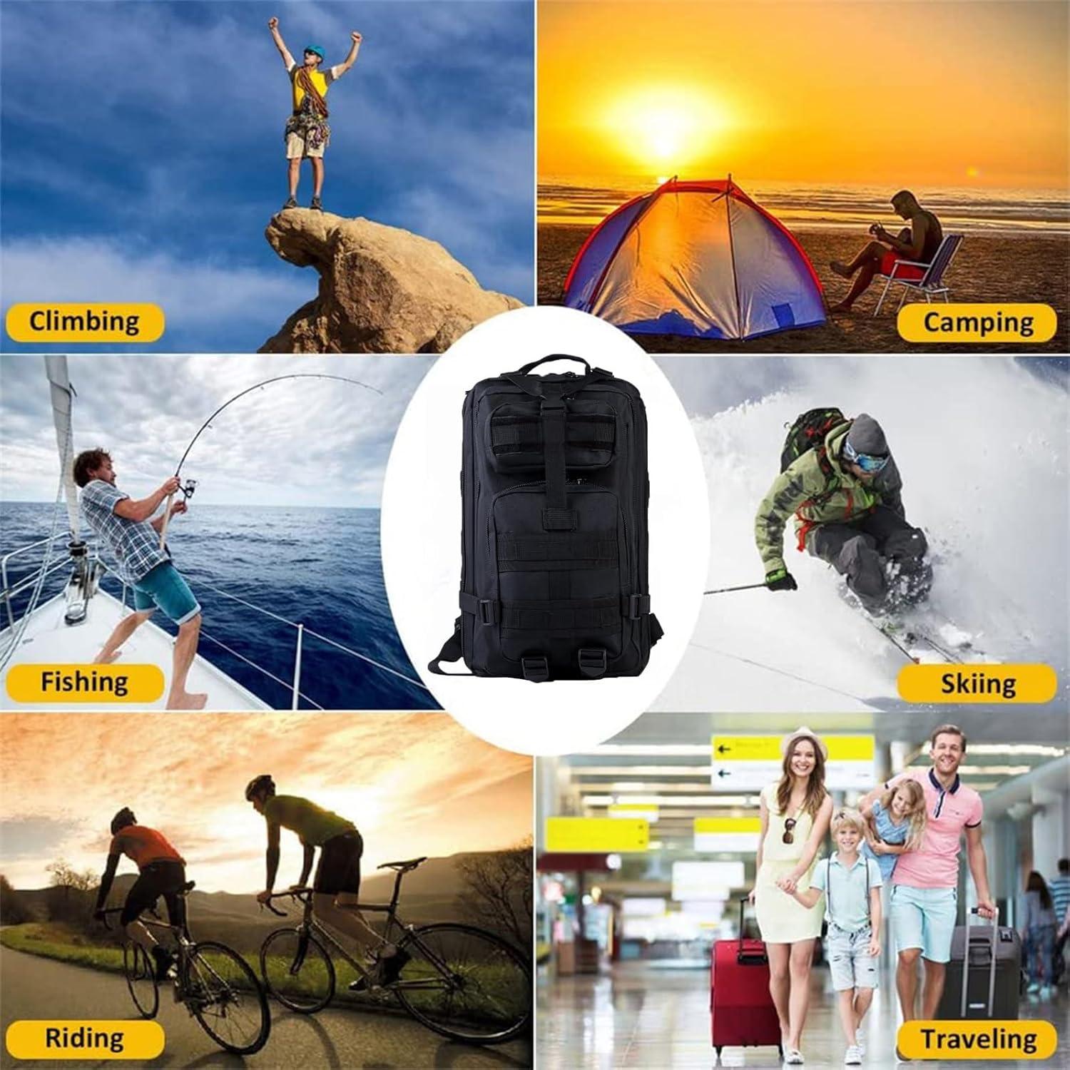 Mochila Táctica Lawaia 30L Negra para Senderismo y Camping