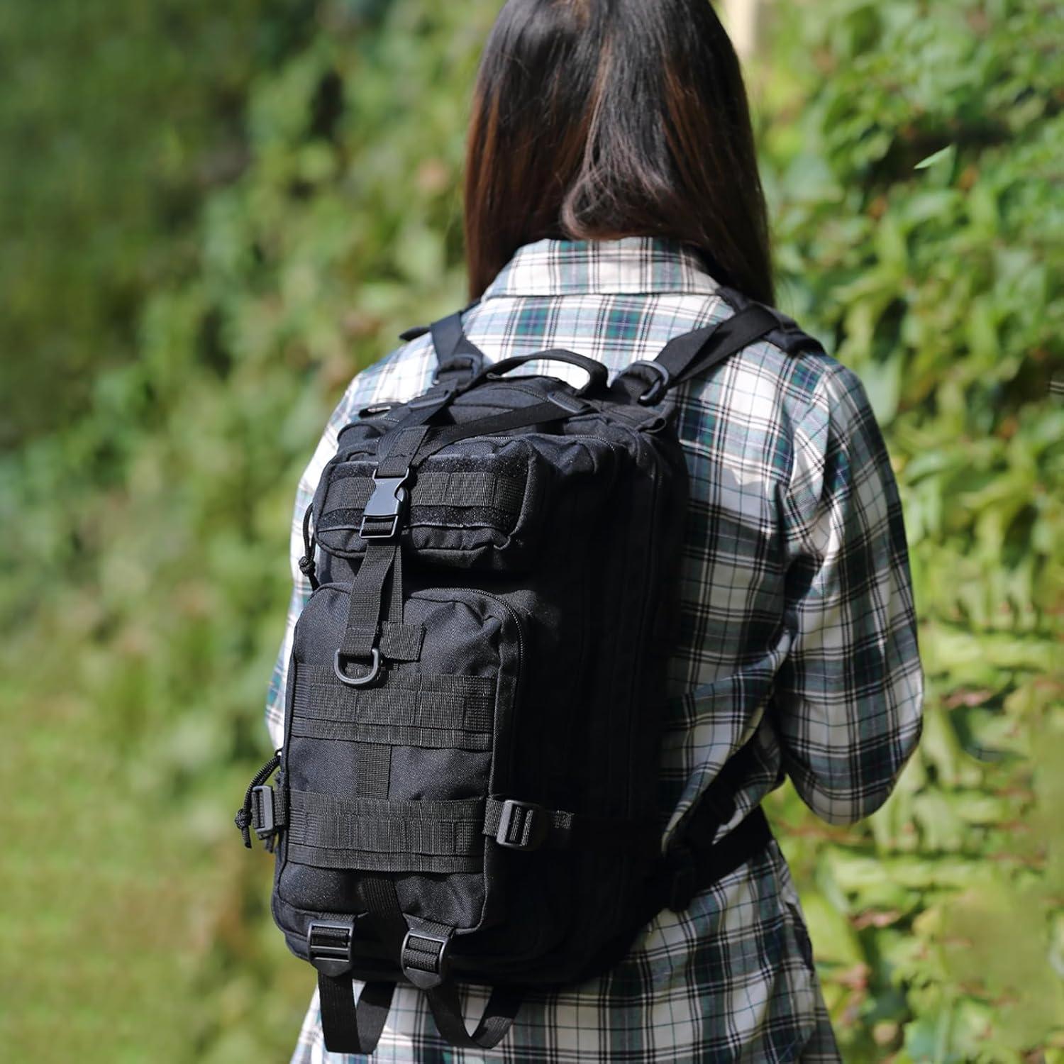 Mochila Táctica Lawaia 30L Negra para Senderismo y Camping