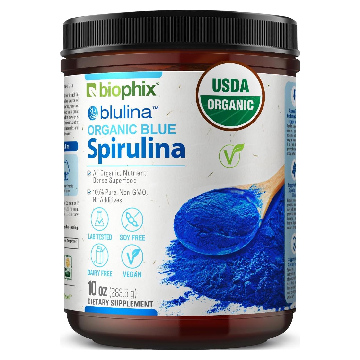 Polvo de Espirulina Azul Orgánica Biophix 283 g - Superfood