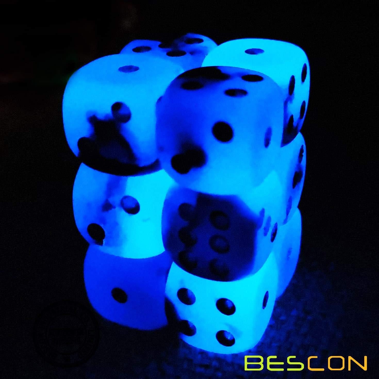 Dados D6 Brillantes Bescon 16mm Set de 12pcs Amanecer Azul