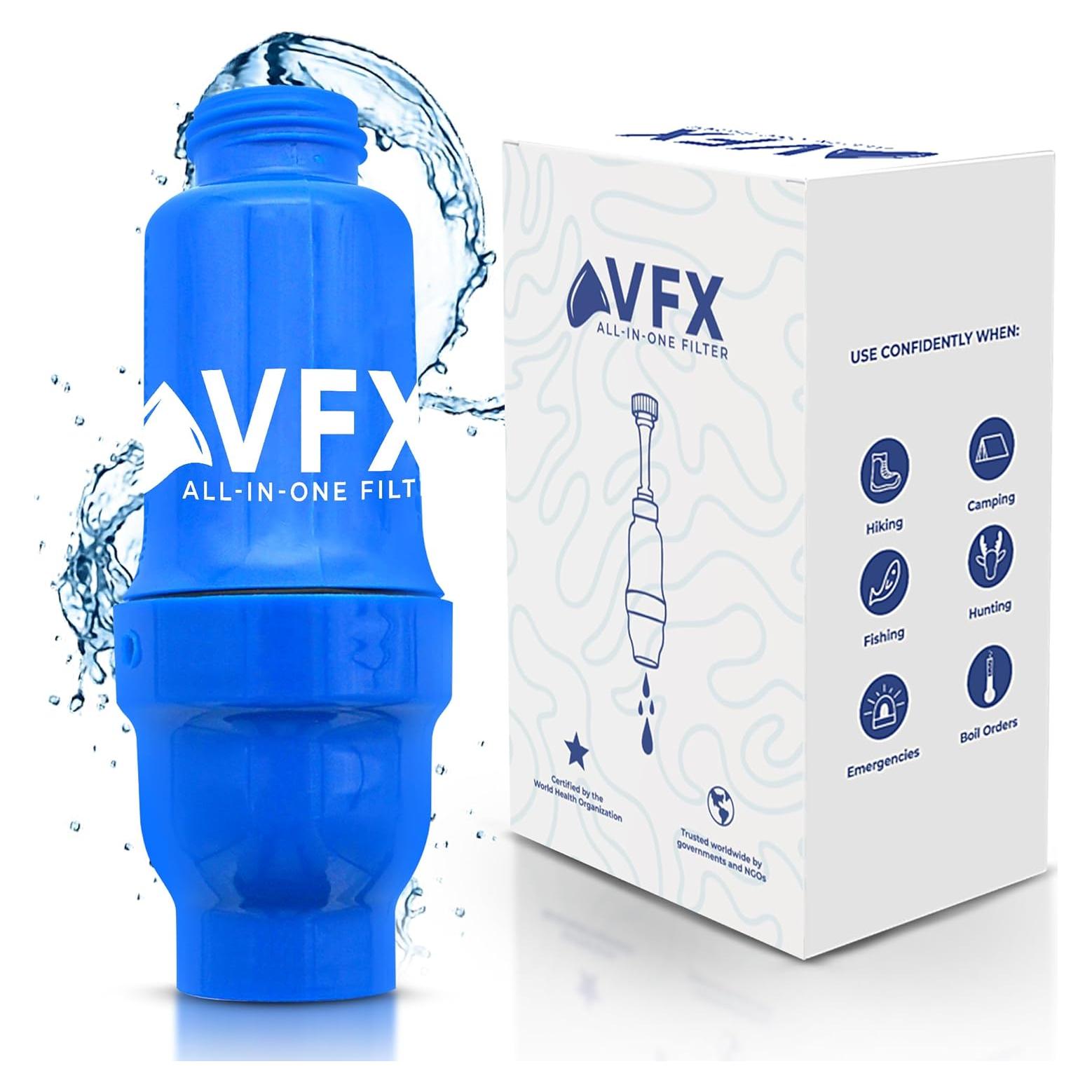 Filtro de Agua Portátil VFX - Purificador de Supervivencia 0.1 Micrones