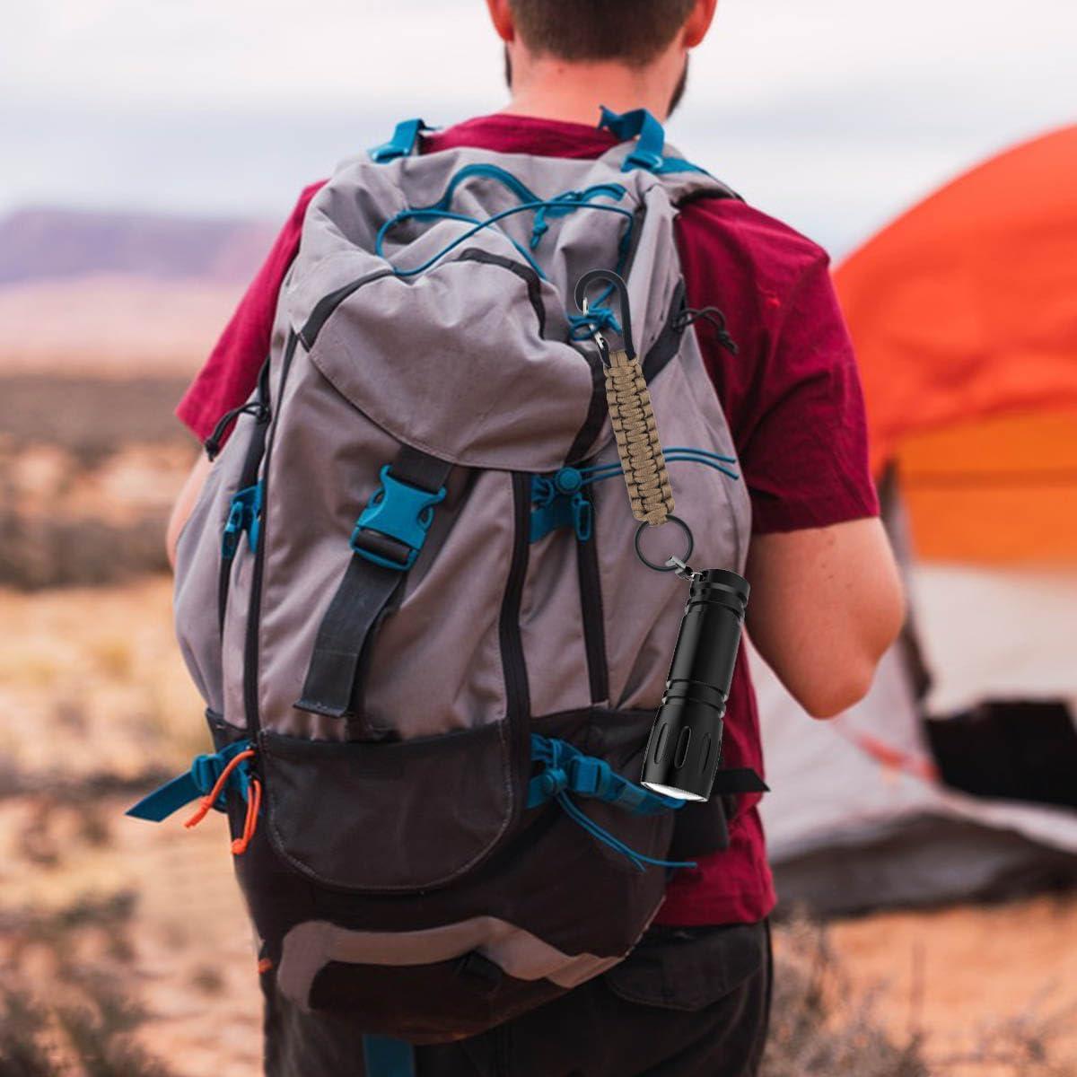 Paquete de 6 llaveros de paracord Yuntop con mosquetón