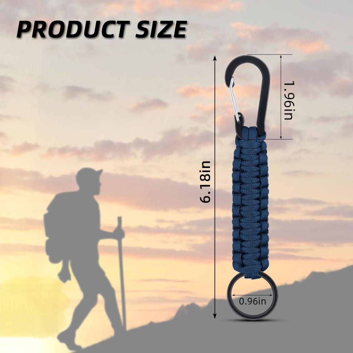 Paquete de 6 llaveros de paracord Yuntop con mosquetón