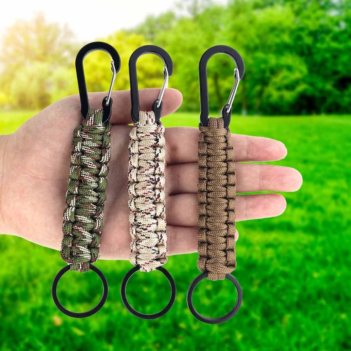 Paquete de 6 llaveros de paracord Yuntop con mosquetón