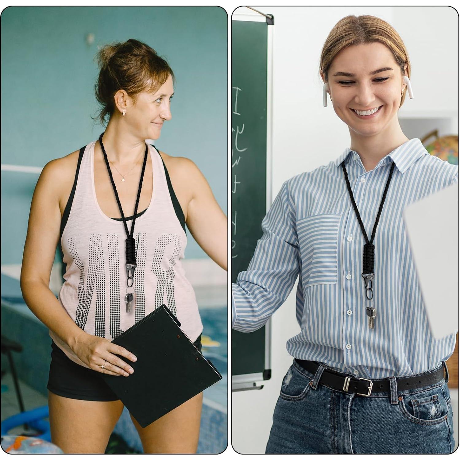 Lanyard de Paracord Negro Gjinxi 55cm Resistente 550lb