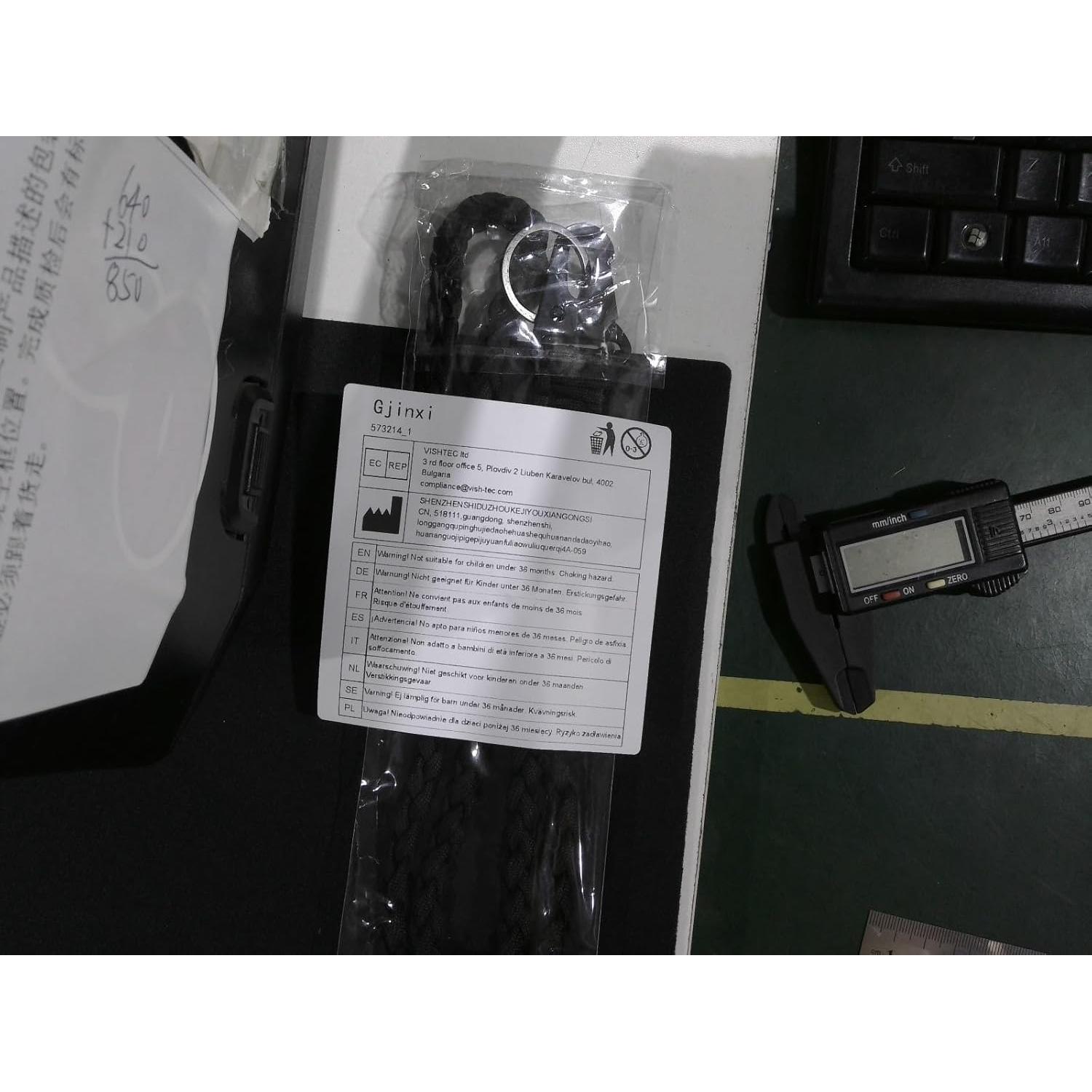 Lanyard de Paracord Negro Gjinxi 55cm Resistente 550lb